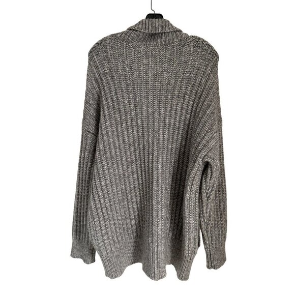 INTERMIX Wool Blend Knitted Jacket Cardigan Oversized Beige Size Large - Picture 6 of 9